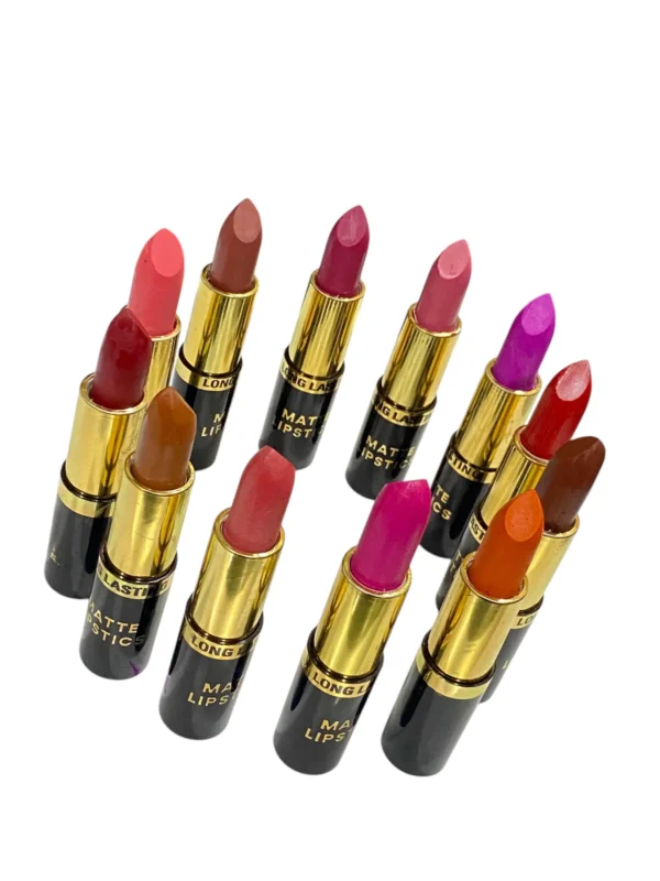 Matte Lipstick Pack of 12 Long Lasting Multi Color - Image 3